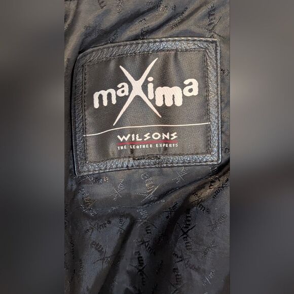 Maxima Wilsons Leather Vintage Womens Jacket Large Black Lined Coat Moto Grunge - Picture 7 of 10
